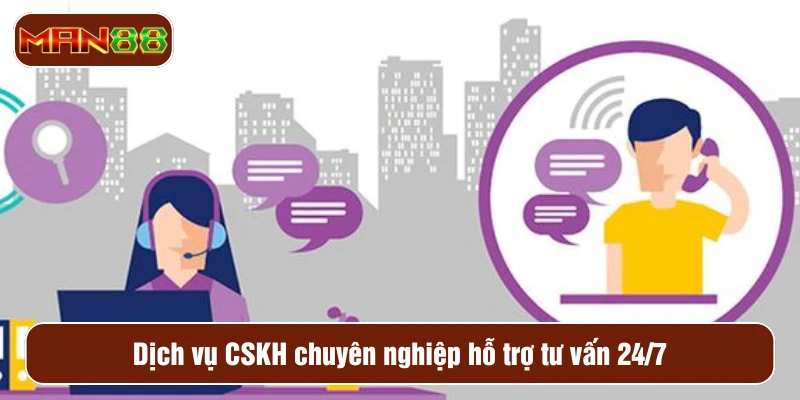 Dịch vụ CSKH chuyên nghiệp hỗ trợ tư vấn 24/7 